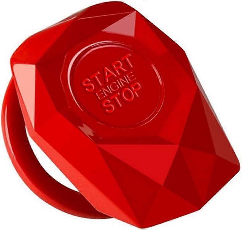 RedCar Push Button Cover,Metal Cover Trim Engine Start Button Car Engine Start/Stop Button Cover