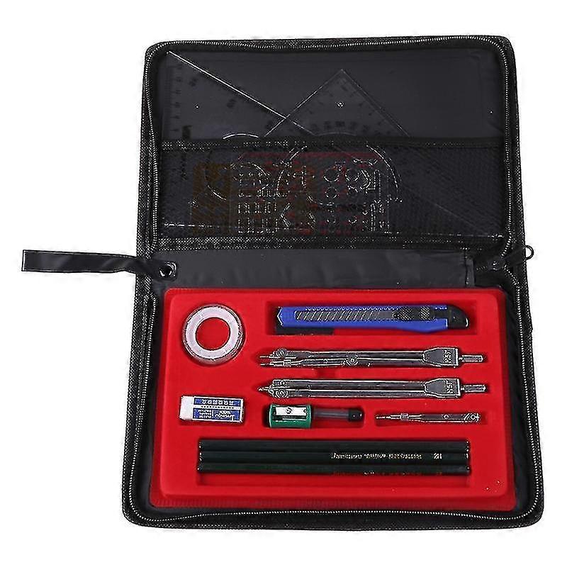 16pcs / set Zeichenkompass Set Zeichnungsschablonen Bleistift Student Schulbedarf Schreibwaren Kombination Plotter Werkzeug - SNNGV