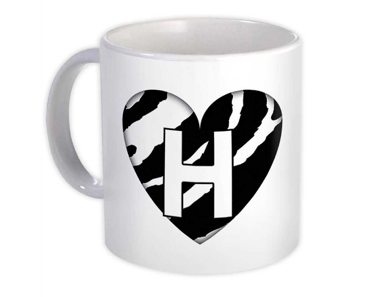 Hediye Kupa: Monogram Letter H Zebra