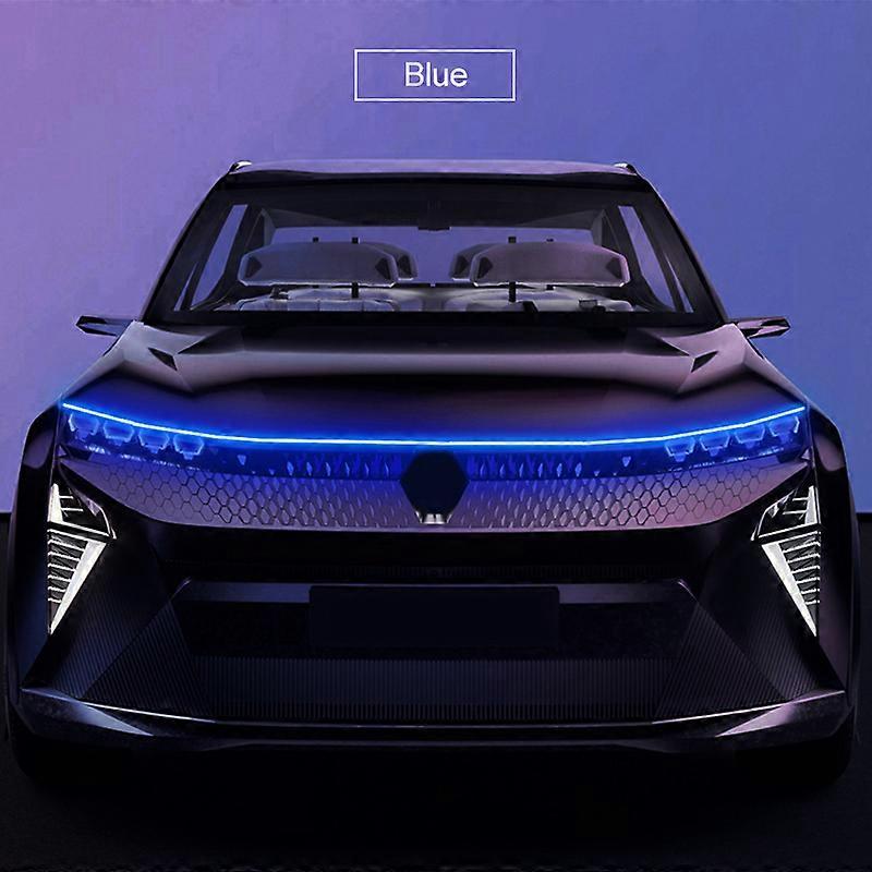 DIY Car Hood Light Strip Daytime Running Strip Scan Lighting IP68 Flexible Decorative Ambient Neon Lamp Atmosphere Backlight 12V
