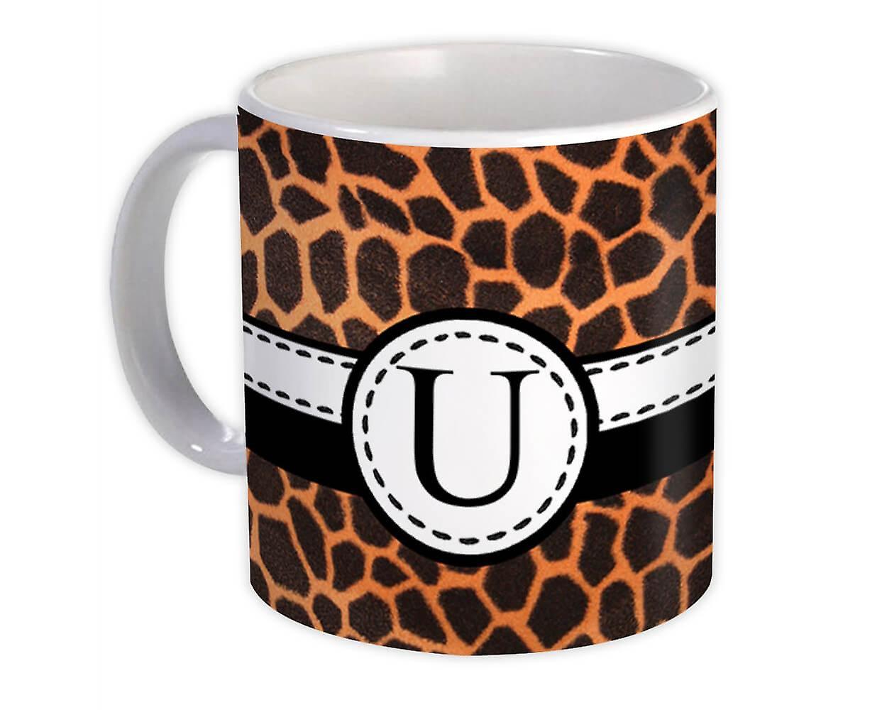 Tazza regalo: Monogram Letter U Leopard