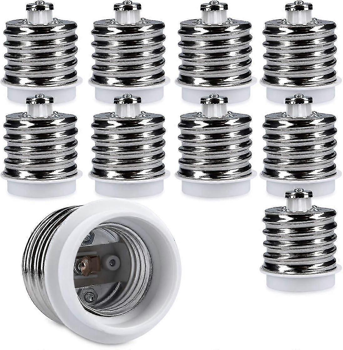 10x Socket Adapter - 10x E40 To E27 Socket Converter - E27 Base Lamp Holder Adapter For Halogen Led Bulb
