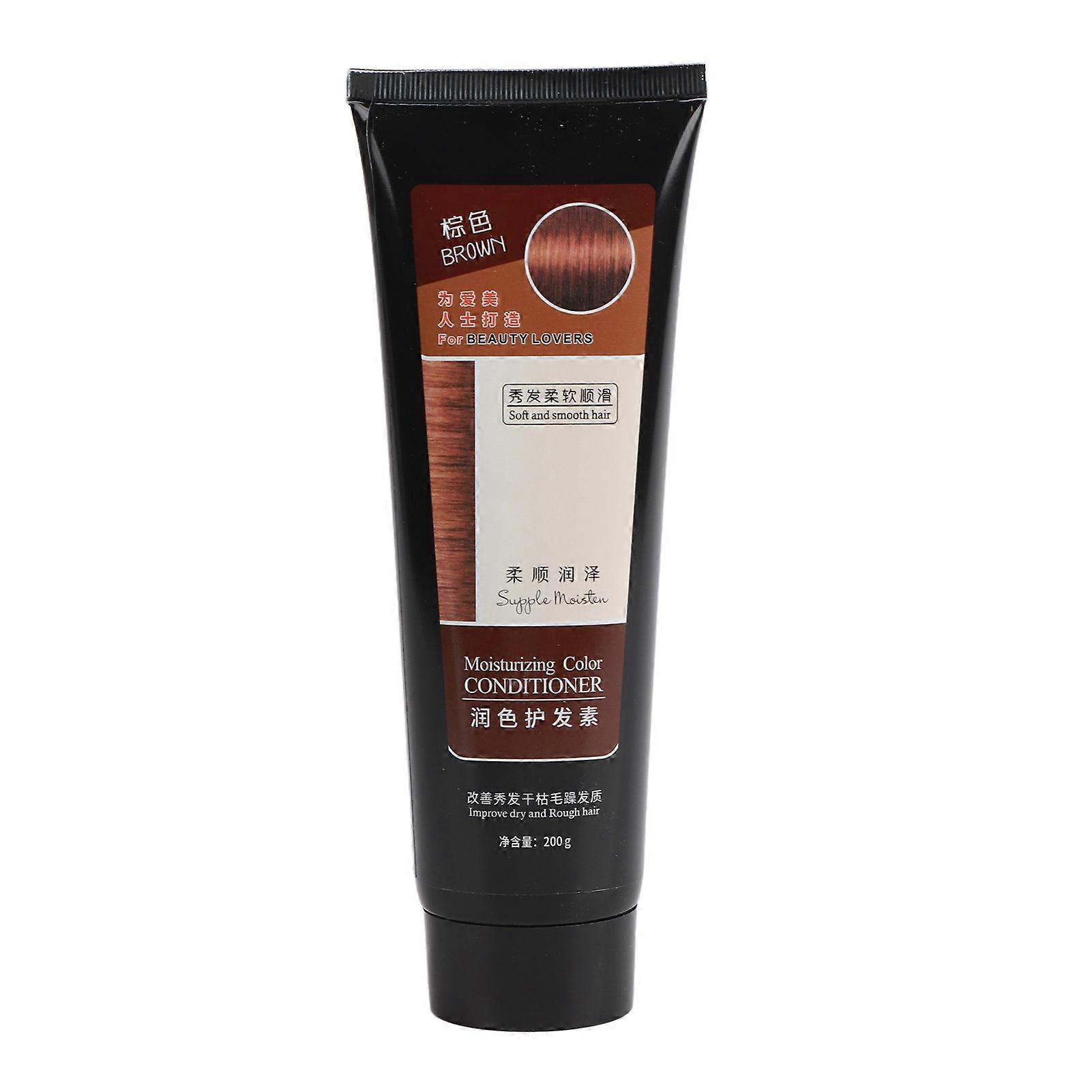 6set Balsamo per la colorazione dei capelli Blocco di fissaggio del colore Strumento per lo styling della tintura dei capelli per danni 200mlBrown