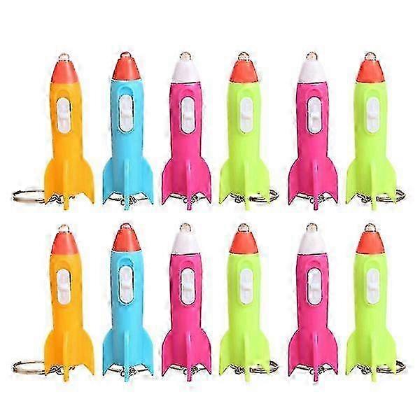 12 Pcs Kids Flashlights Mini Keychains Kids Mini Flashlights Led Rocket Keychain Mini Flashlight Keychain