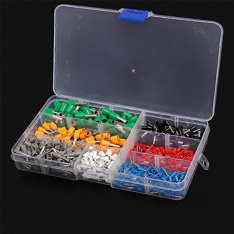 600Pcs/Set AWG 22 - 14 Insulated Cord Pin End Terminal Bootlace Ferrules Set Wire Copper Crimp Connector Assortment Kit