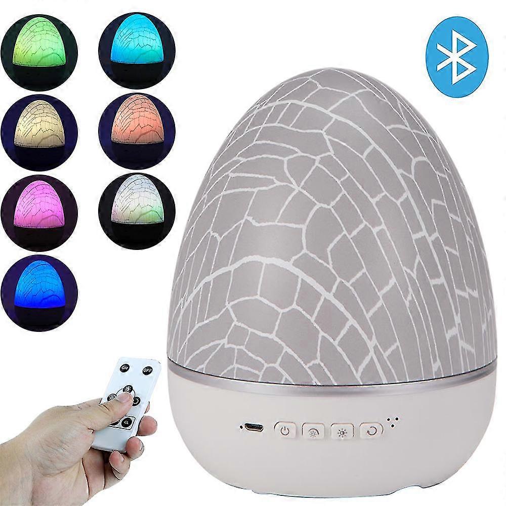 Bluetooth Dinosaur Eggshell Rotating Projector,desk Lamp Color Change