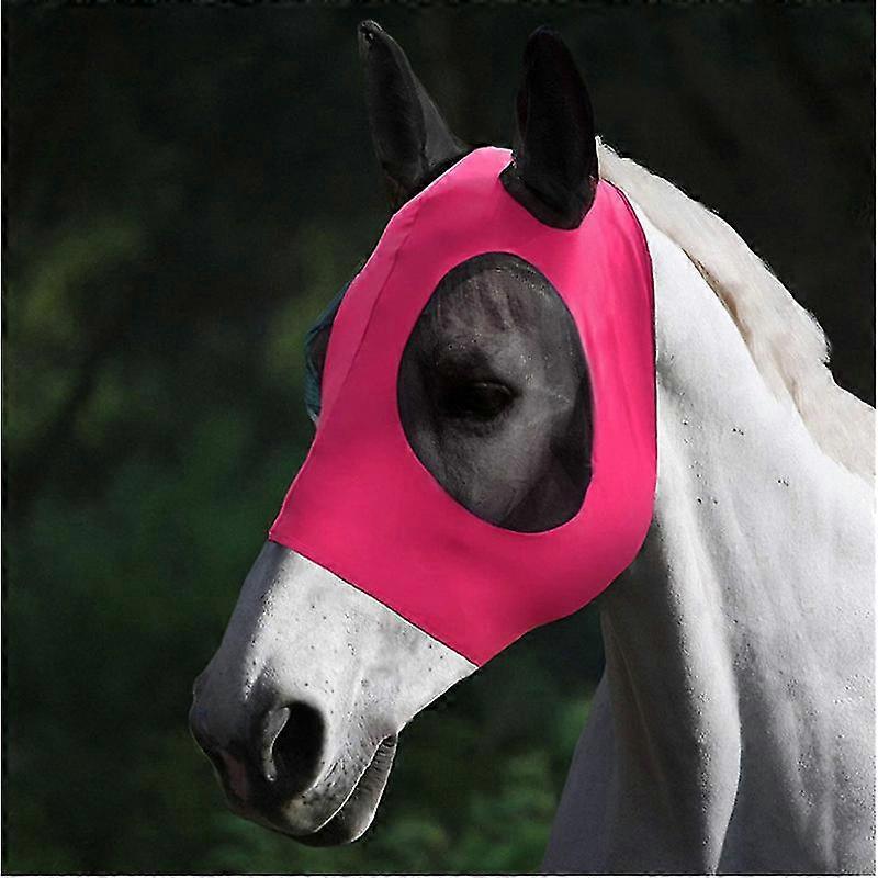 Horse Fly Mask With Ears Hood Full Face Mesh Protection Cover Anti-mosquito
