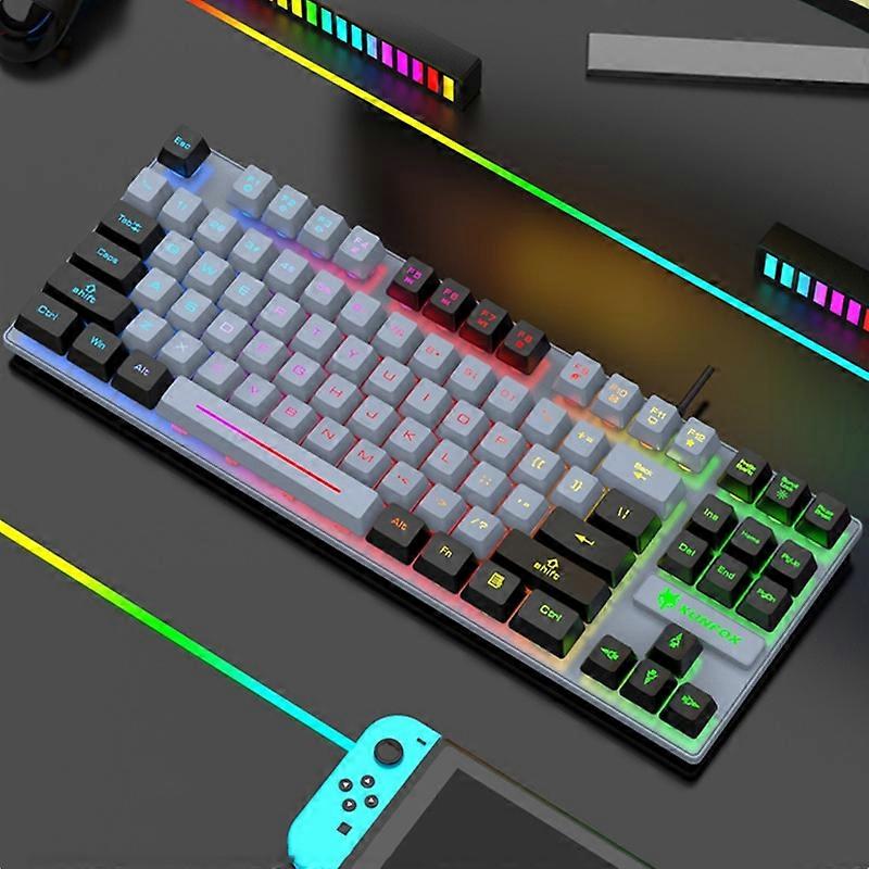 XUNFOX K10 Rainbow Blacklit USB Gaming Keyboard