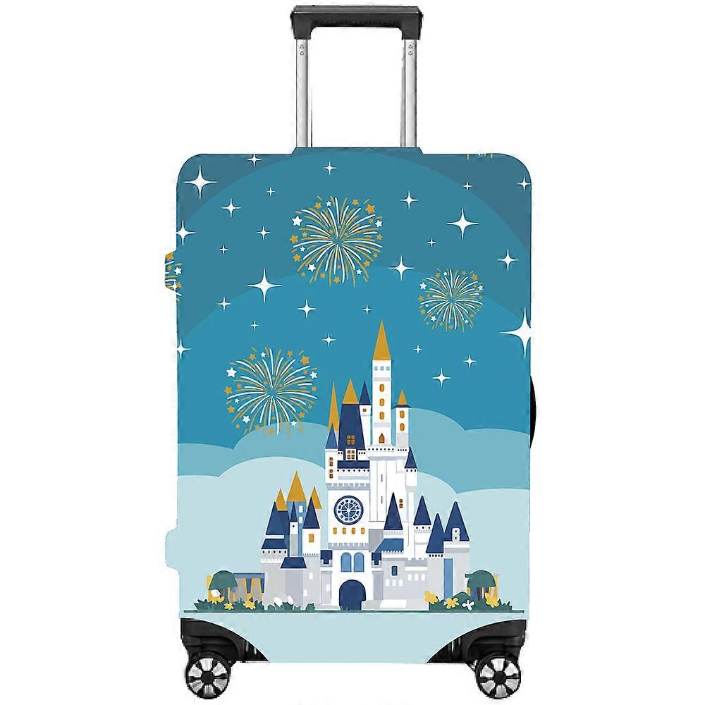 Trykt Polyester Bagage Cover Elastisk Rejse Kuffert Protector House 840x640mm