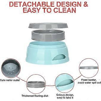 Pet Floating Water Bowl, Anti-overflow Anti-choking Non Spill Pet Water Bowl For Dog Cat (blue)