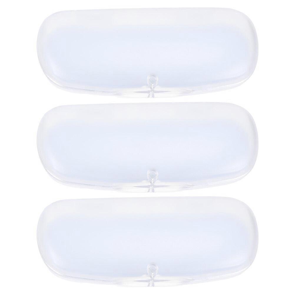 3 Pcs Simple Transparent Frosted Glasses Cases Practical Glasses Storage Boxes