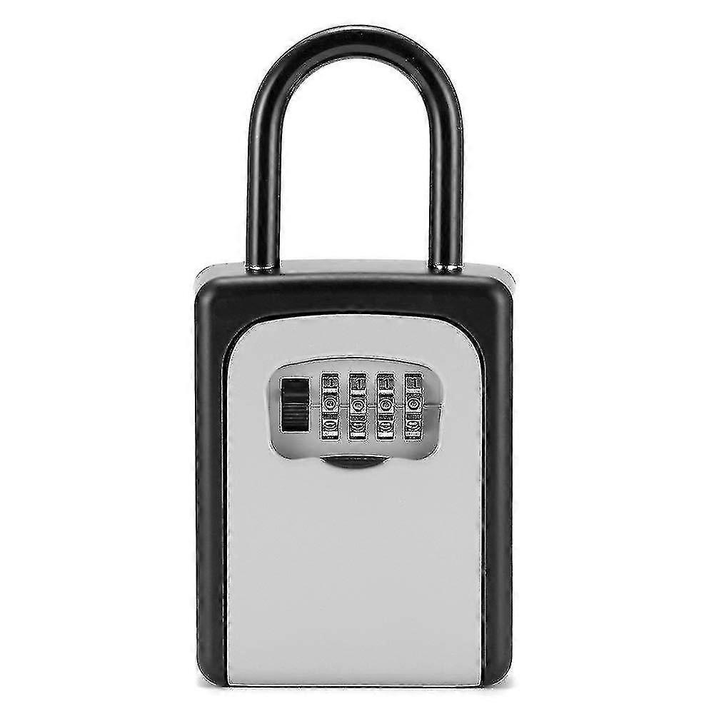 Outdoor 4 Digit Combination Wall / Handle Mounted Key Safe Lock Box - Black/grey