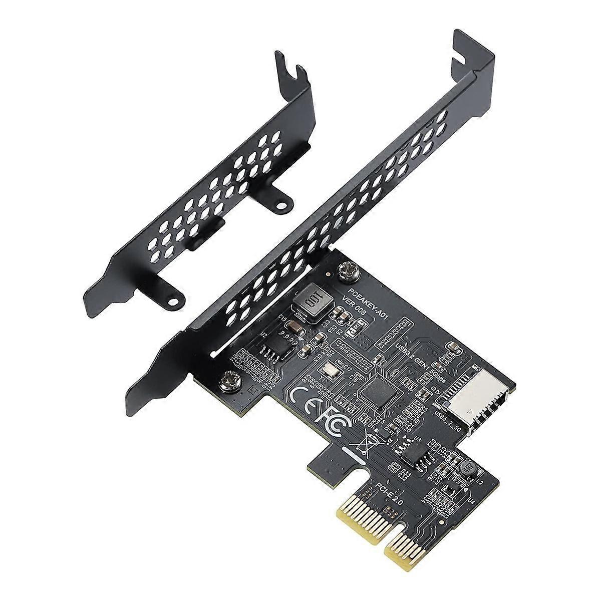 PCI-E 1X to USB 3.2 GEN1 5Gbps Type-E A-Key Expansion Card,Front Panel Type-C Interface for Desktop
