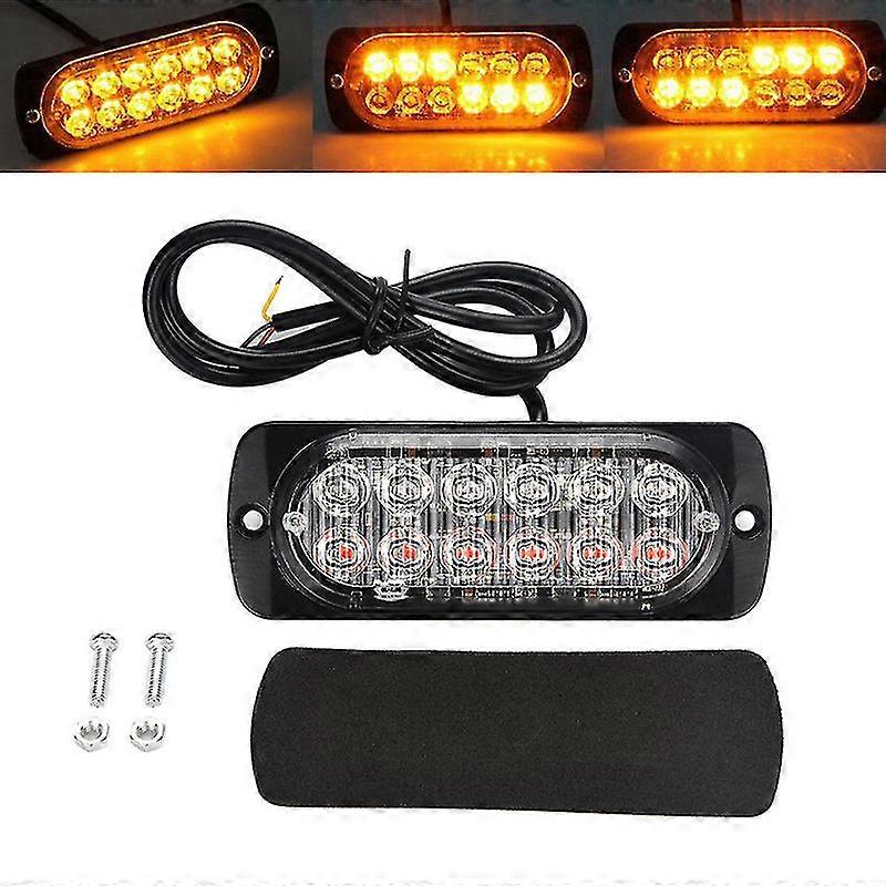 12 Led bil lastbil nødlys bil blinkende opsving advarselslampe Super Bright Bar strobe lys Stænktæt DC 12v-24v