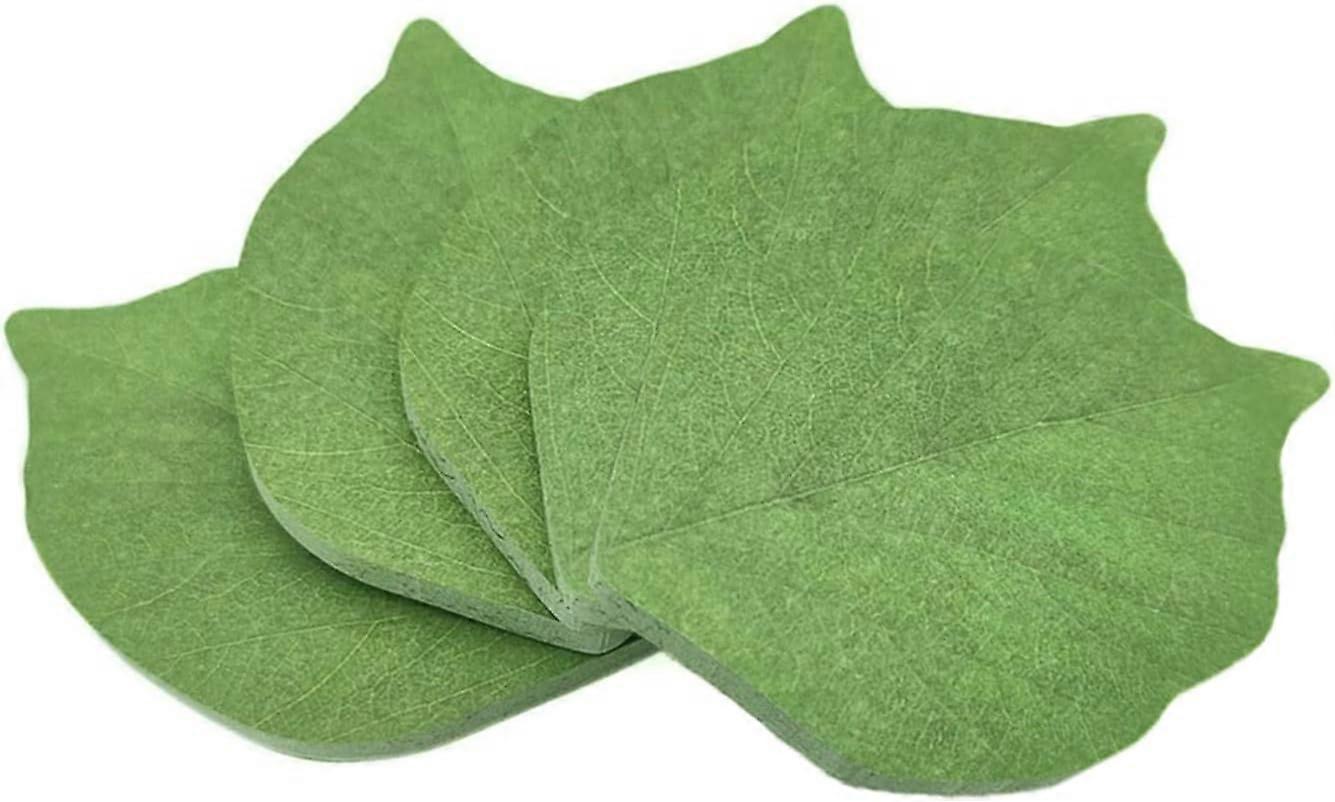5 Packs Green Leaf-Shaped Sticky Notes Stickers Removable  Scratch Pads