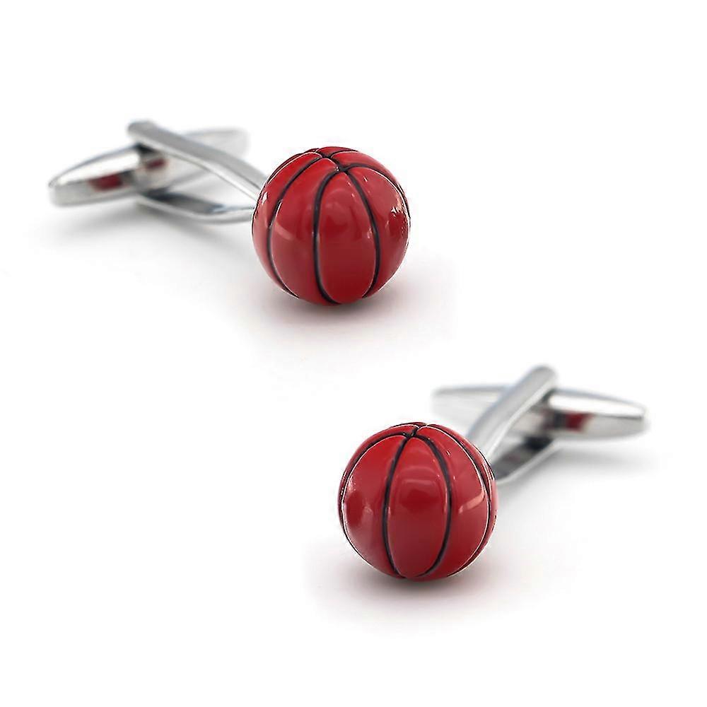 New Arrival 3d Basketball Cuff Links Red Color Sport Ball Design