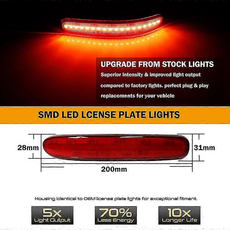 Red LED Rear Bumper Reflectors Lights For 2008-2014 Mini Cooper Clubman ...