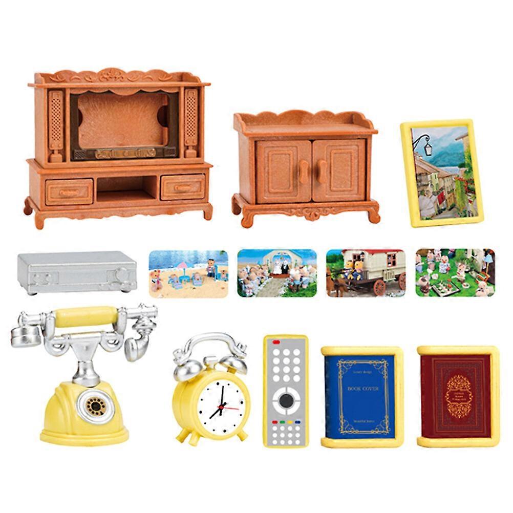 1 set dockhusmöbler dekor vardagsrum miniatyrmöbler modell dockhustillbehör