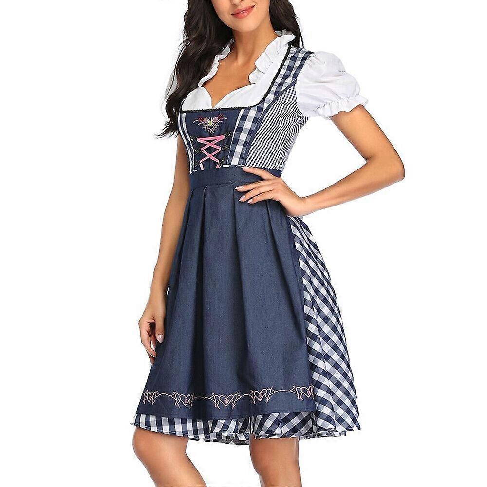 Ladies Oktoberfest Costume - Red Bavarian Beer Maid Dirndl Dress - Fancy Dress 5 thumbnail image