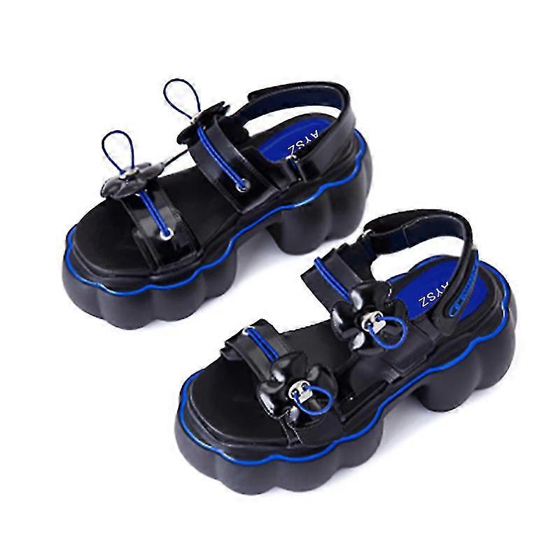 Womens Open Toe Ankle Strap Platform Wedge Sandals