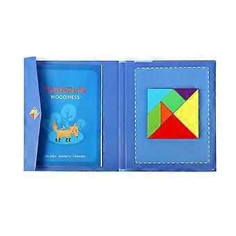 Children Wooden Magnetic Tangram  Puzzle Travel Game Educational Book Kids Toys