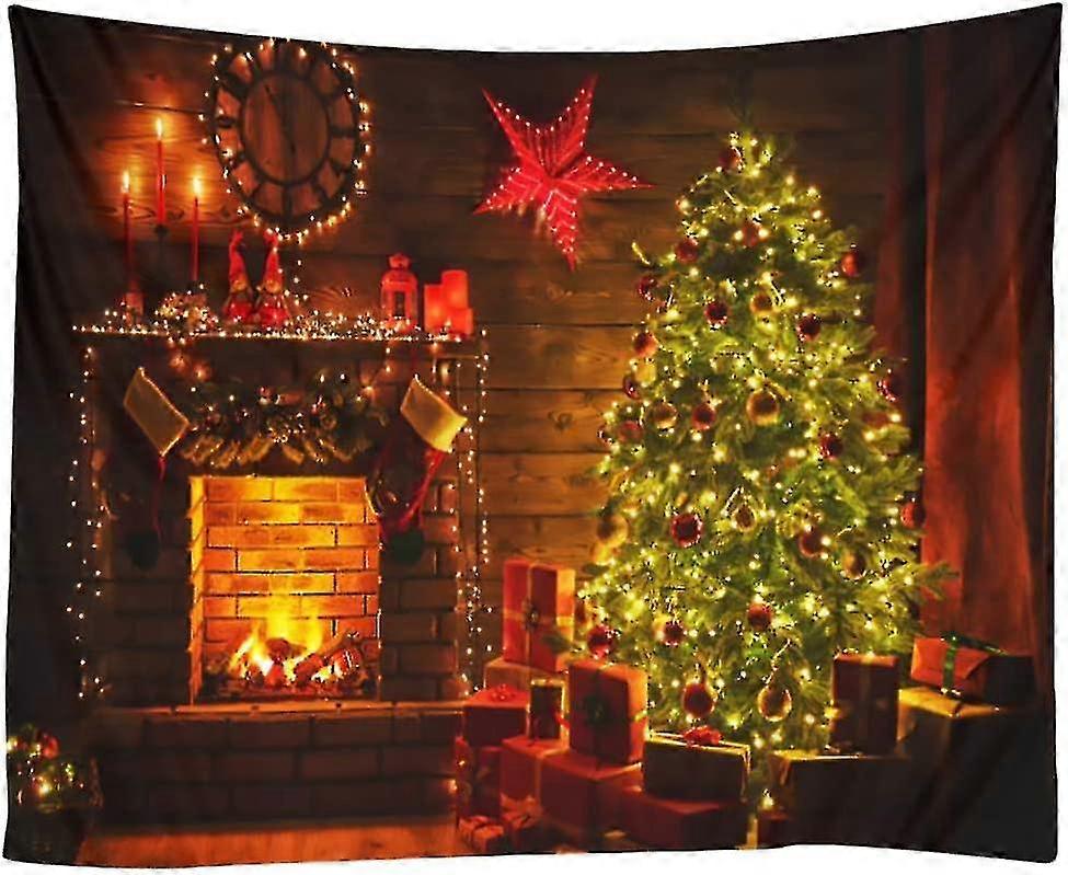 Christmas Tapestry Christmas Tree Fireplace Pattern-MXBC
