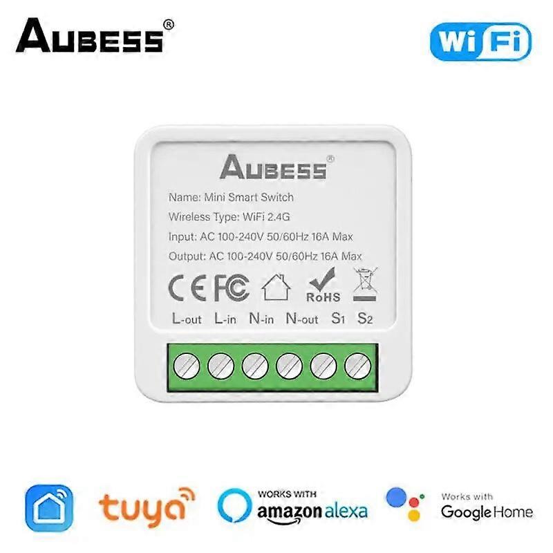 16A Tuya Smart WiFi Switch 2-Wege-Steuerschalter Mini Smart Breaker Smart Life Control Unterstützung Alexa Google Home Yandex Alice