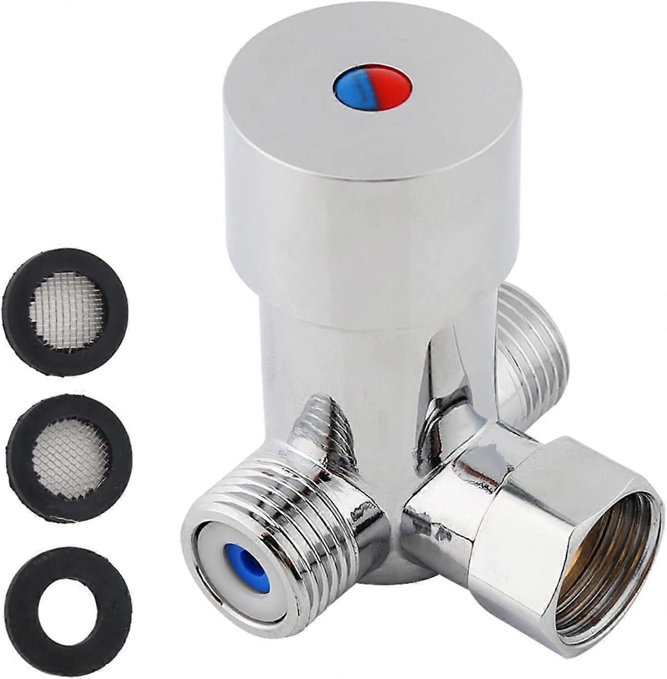 Hot and Cold Water Valve, Super Convenient G1/2 Automatic Cold and Hot Water Mixer Thermostatic Mixer Temperature Control