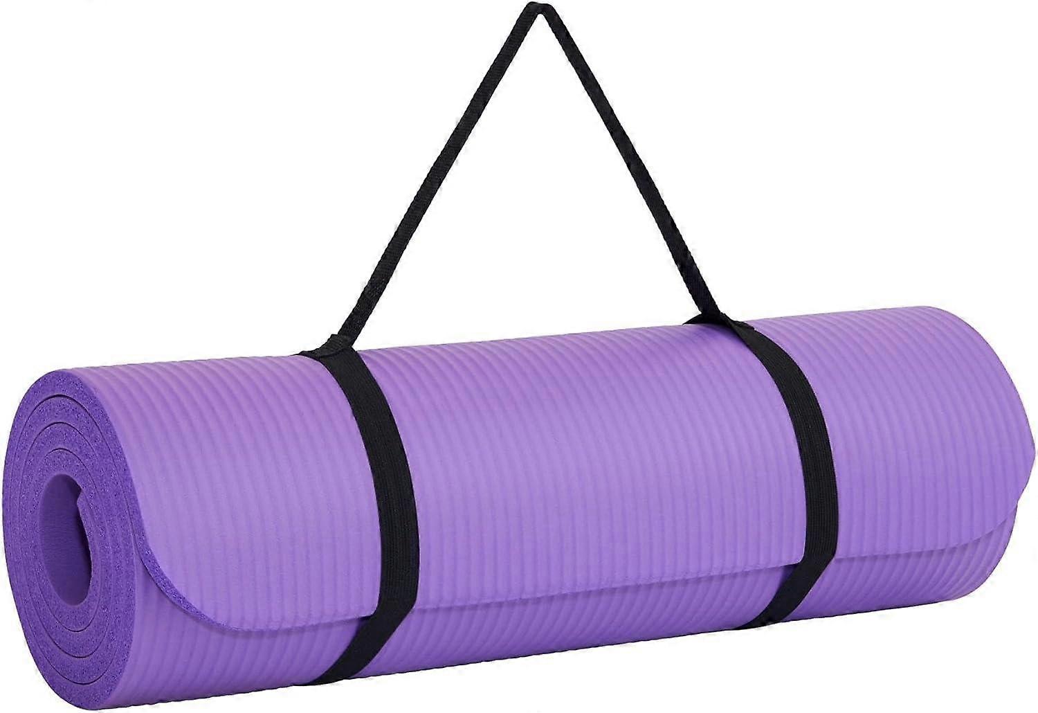 Yoga Mat with Carry Strap for Yoga, Pilates, and High Intensity Exercise
