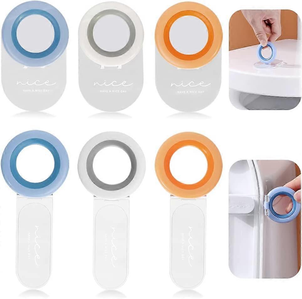 6Pcs Ring Shape Toilet Cover Lifter, Avoid Touching Toilet Seat Lifter Toilet Seat Handle (4-D-W)