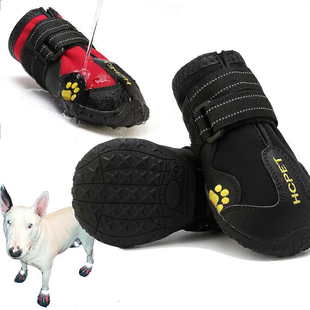 4pcs / set Pet Köpek Ayakkabıları Yansıtıcı Su Geçirmez Köpek Botları Sıcak Kar Yağmur Evcil Hayvan Patikleri Kaymaz Çorap Ayakkabı Orta Büyük Köpek İçin