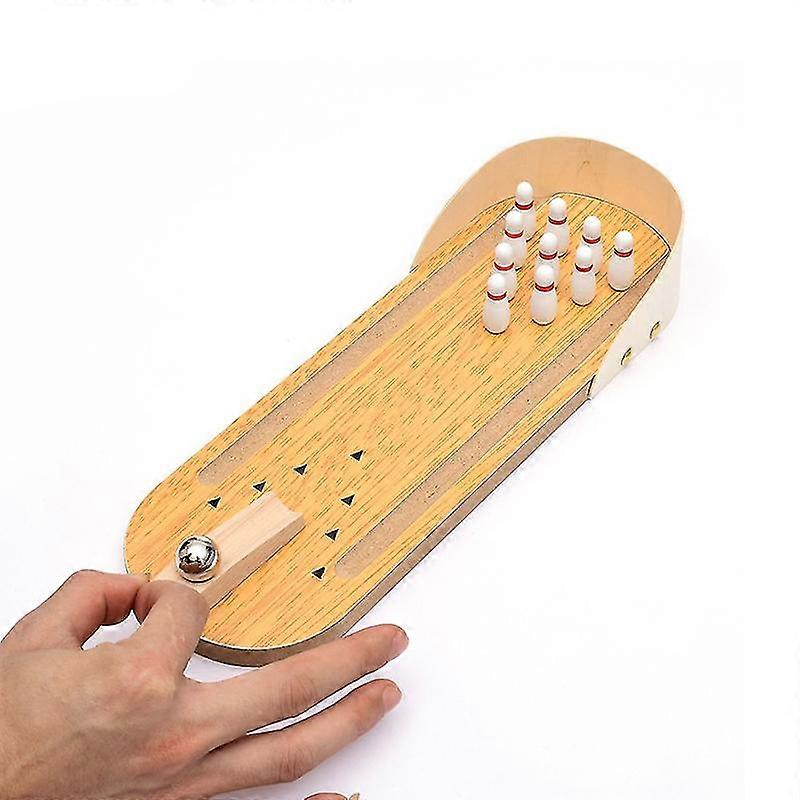 Desktop Bowling Ball Legetøj Træ Brætspil