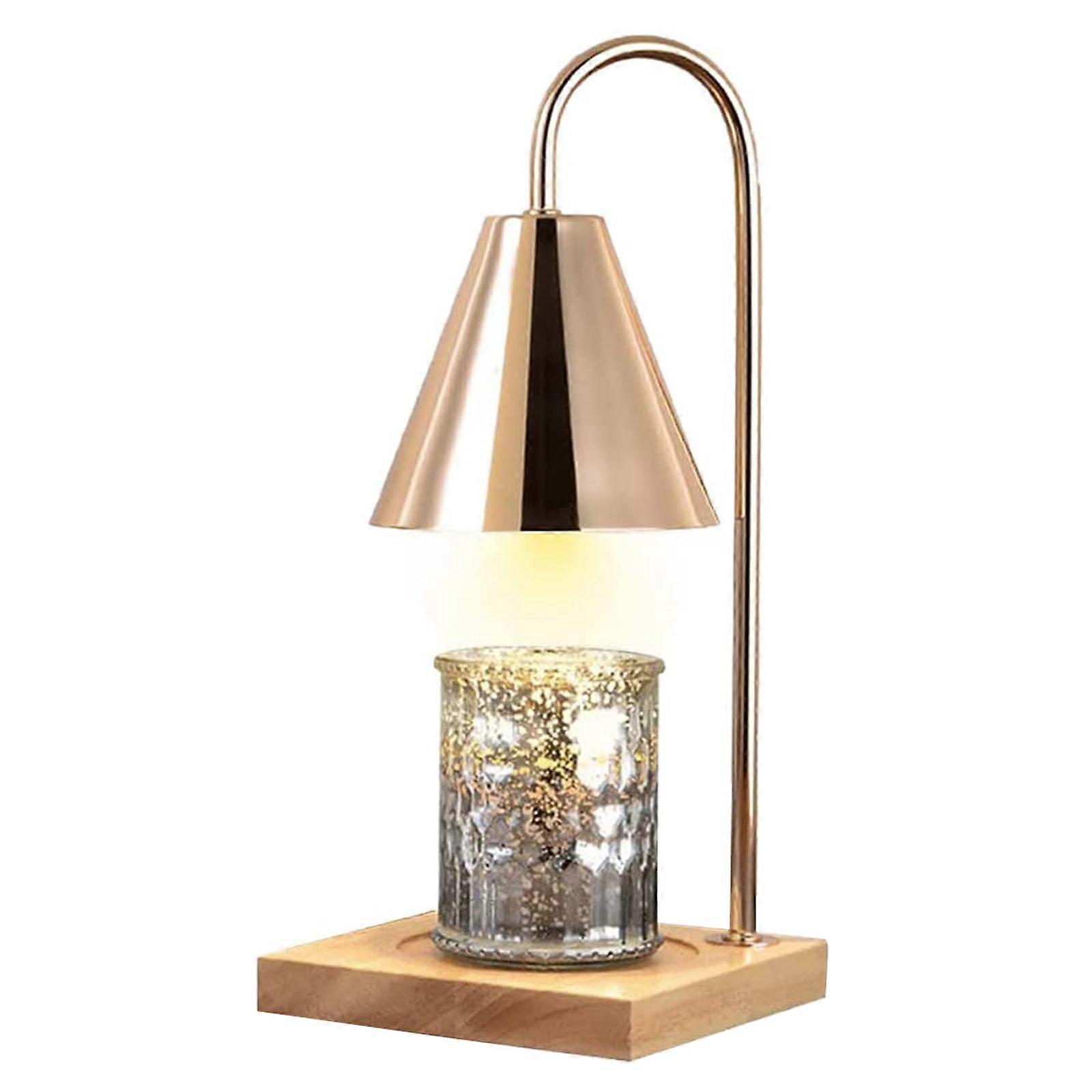 Candle Warmer Lamp Upgraded Dimmable Light Control with Timer Adjustable Height Wooden Base