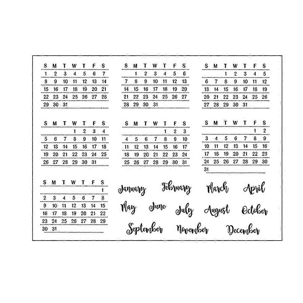 Week Month Silicone Clear Stamp Reusable Transparent Stamp Embossing Tools