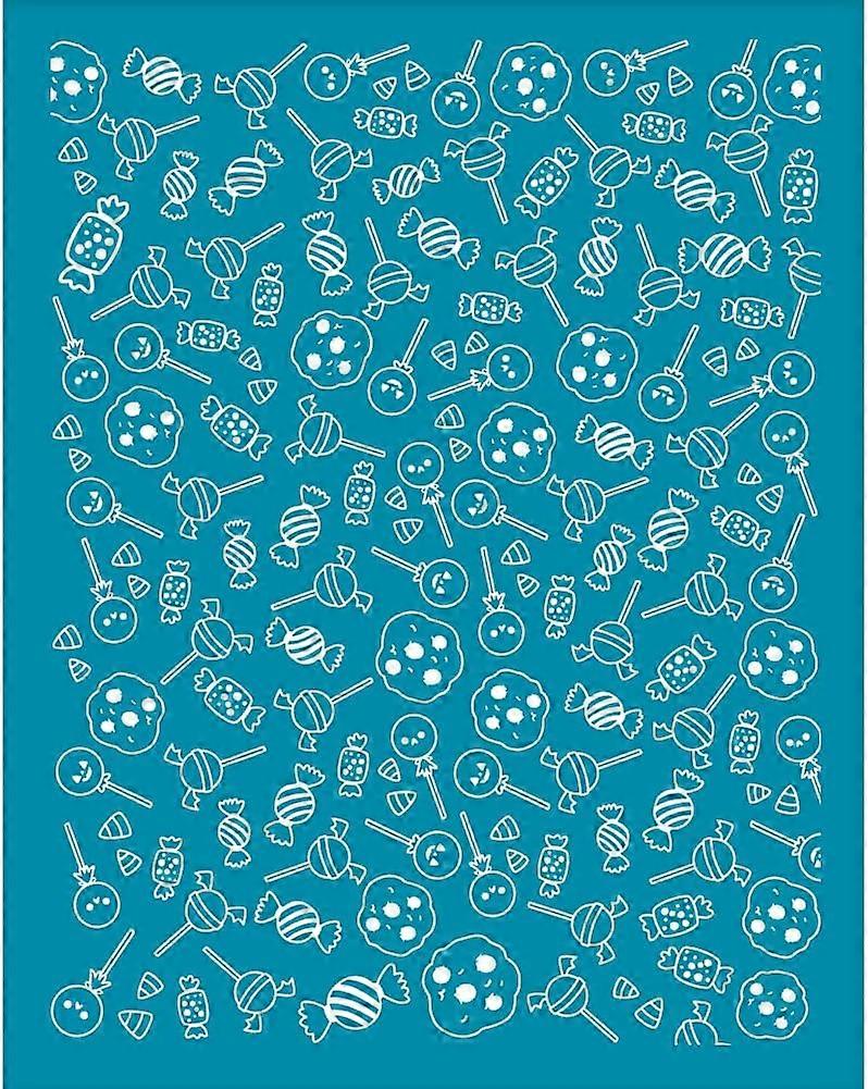 4x5 Inch Halloween Clay Stencils Silk Screen for Polymer Clay Candy Cookies Silk Screen Printing Stencils Reusable Non-Adhesive Mesh Transfer for Poly