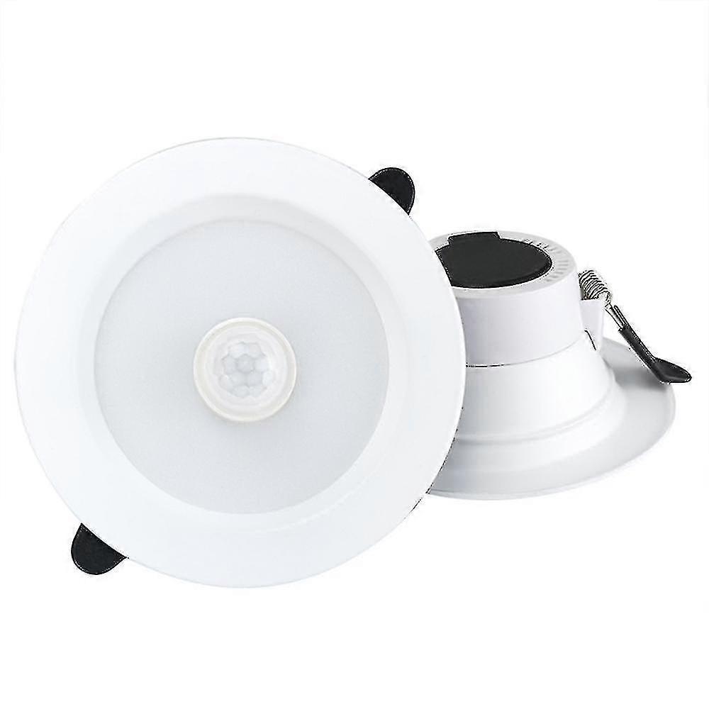 Radar Down Light, Led Human Sensing Sensor Detector Round 5w Ceiling Down Light (2 Pieces) White