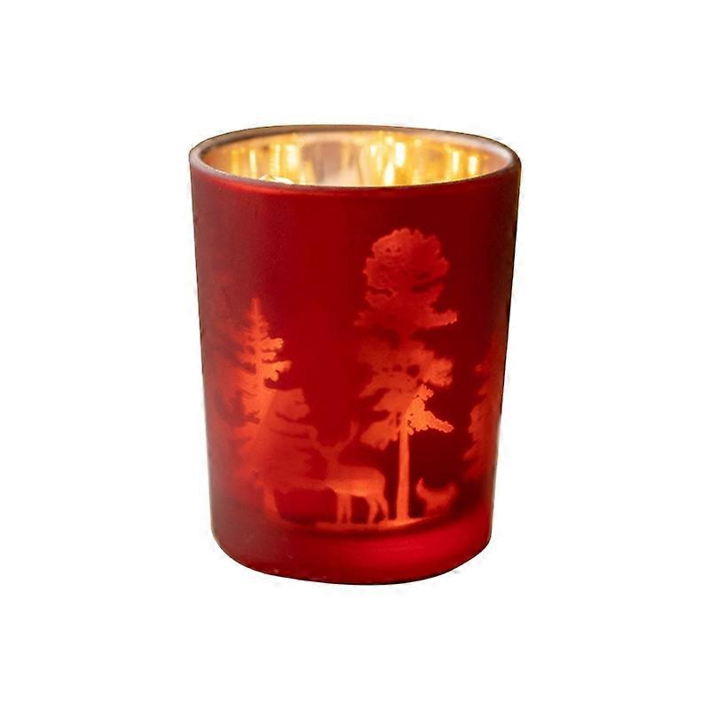 Jul glas ljuskopp älg Xmas Träd ljushållare Retro Prydnad