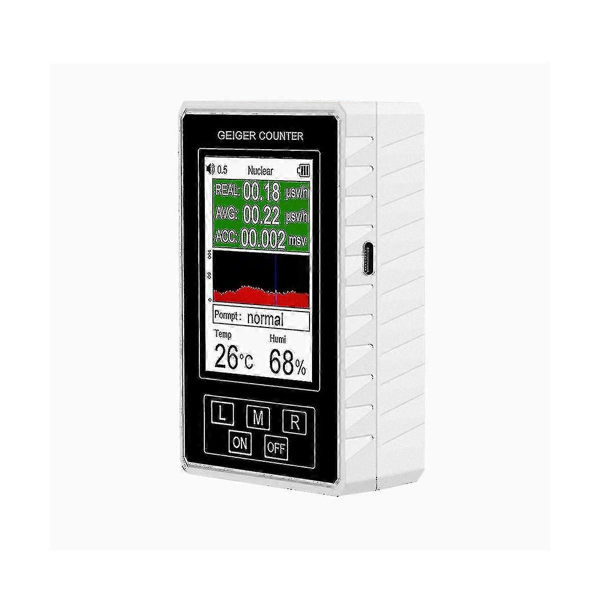 Geiger Counter Nuclear Radiation Meter Ionizing Radiation Temperature And Humidity Xr1-pro White-dt