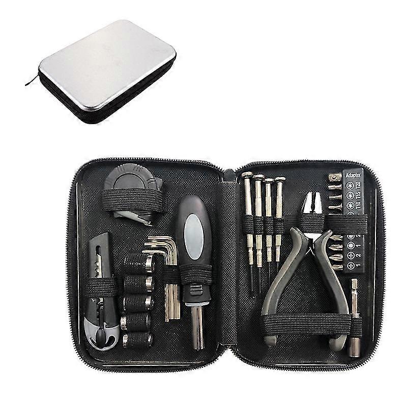 Tinplate Box Hardware Tool Set 27-Piece Tool Tin Box