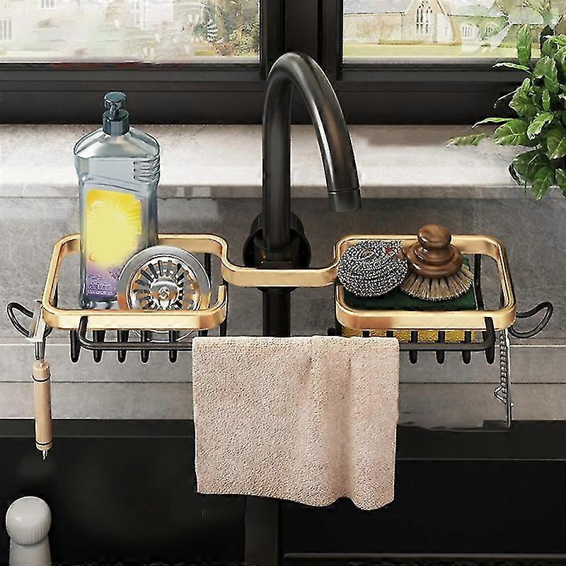 Rotatable Large Capacity Sink Caddy Organizer Rust Proof Utility Sponge Holder