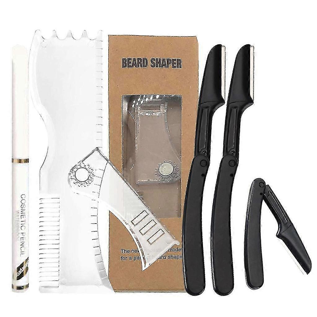 Men's Beard Shaper Kit Beard Stencil Guide Template Outline Beard Shaping Tools