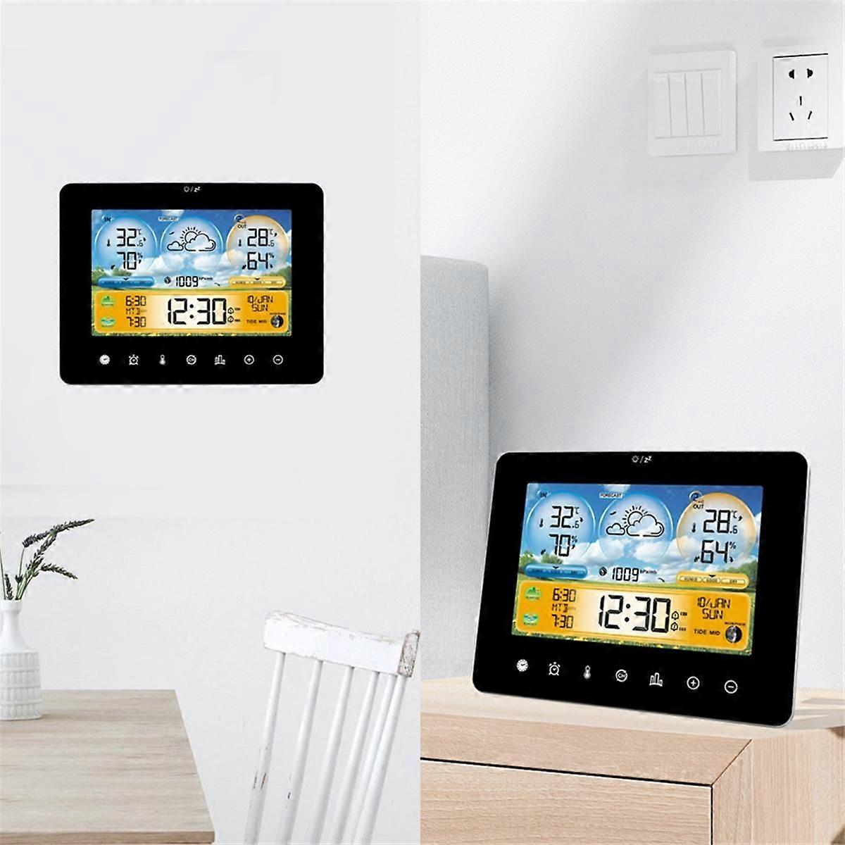 Digital Atomic Alarm Clock,HD Color Display Clocks for Bedrooms with Indoor Temperature and Humidity,for Home Office