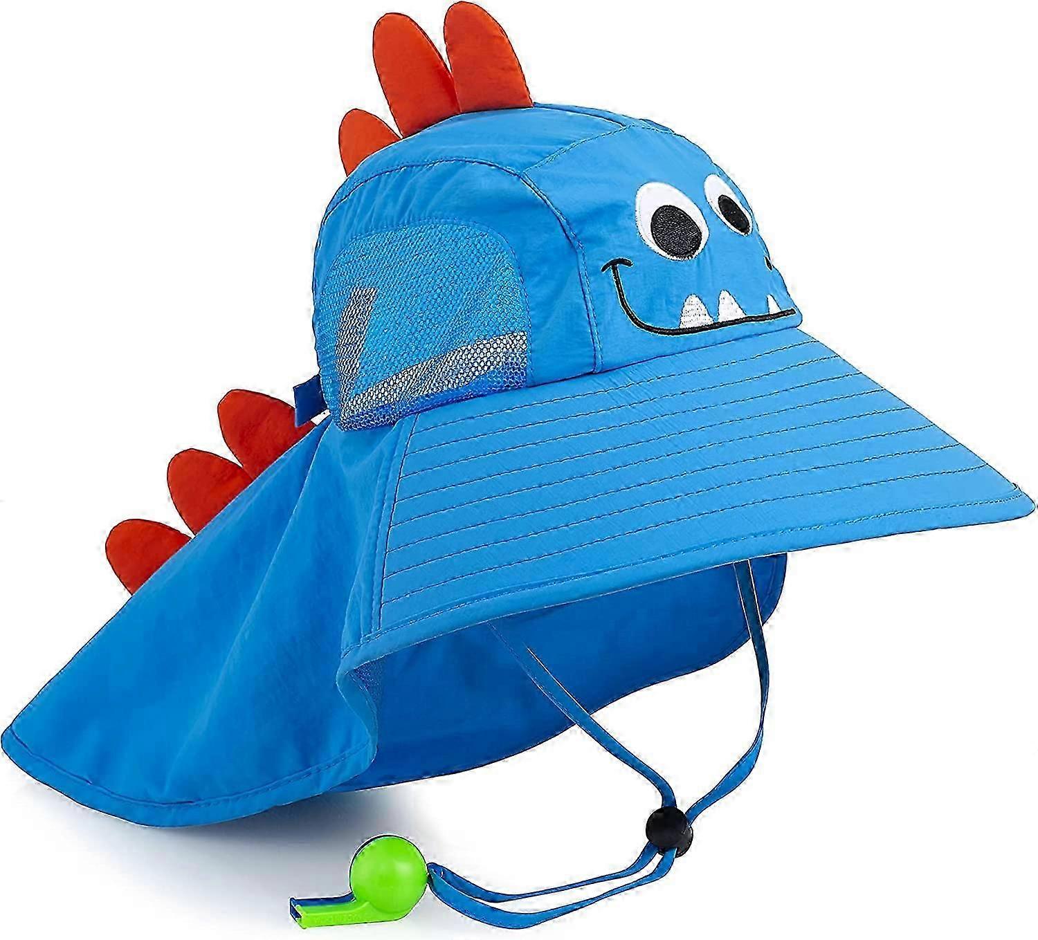 Cappello da sole per bambini Cappello da spiaggia a tesa larga con rete e sottogola regolabile (giallo)