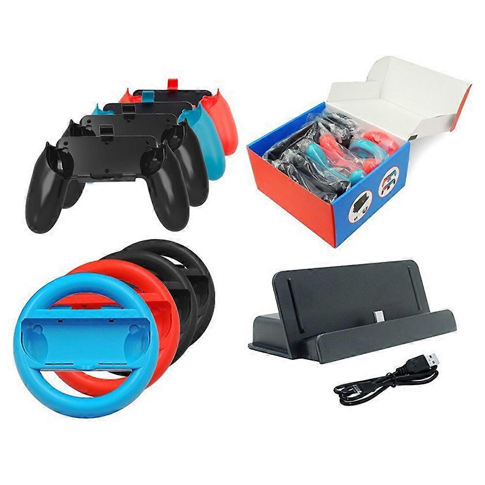 Typ A IPLAY 10 in 1 für Nintendo Switch Gaming Zubehör Set mit Lenkrädern Controller