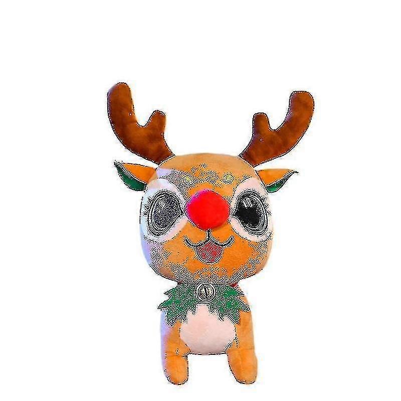 かわいいブラウンぬいぐるみクリスマスムースクリスマスデコレーションドールオーナメント子供用ギフト鹿玩具(1個、ブラウン)