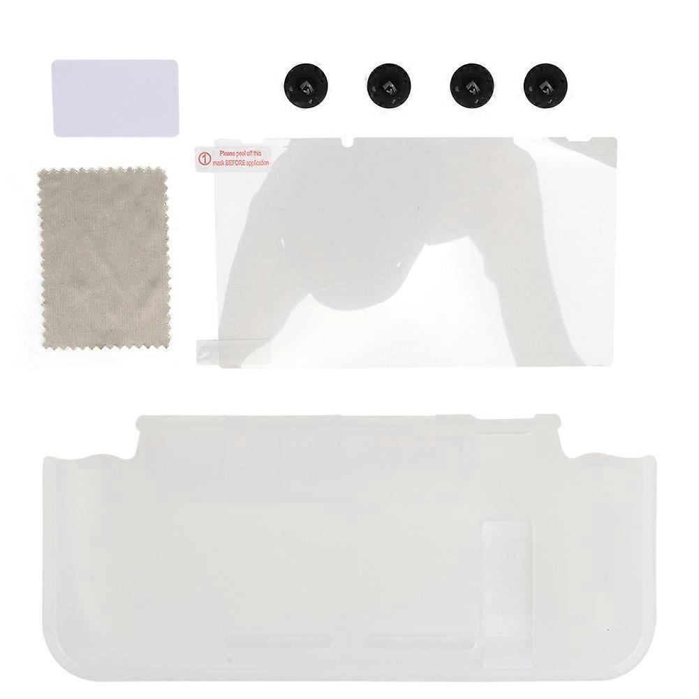 Transparent TPU Cover with Card Slot & Protective Film Set for Switch - Ergonomic Design