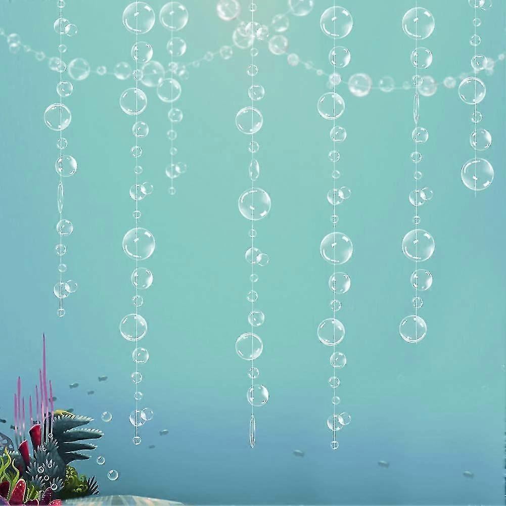 Flat Seabed White Bubble Garland Is Suitable For Little Mermaid Party Decoration. Transparent Floating Hanging Bubbles,0241
