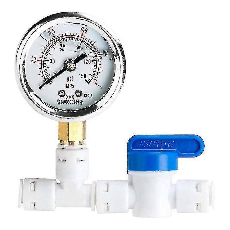 Water pressure gauge compatible reverse osmosis filtration systems with 1/4" hose