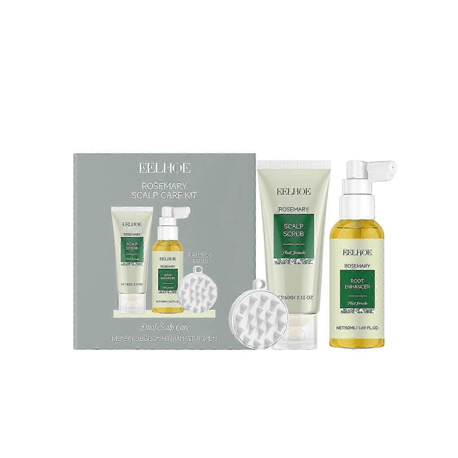 Rosemary Scalp Care Gift Set - Hydrating Scalp Treatment with Rosemary Scalp Scrub, Spray and Dual Scalp Brush - Free from Sulfate, Silicone, and Para