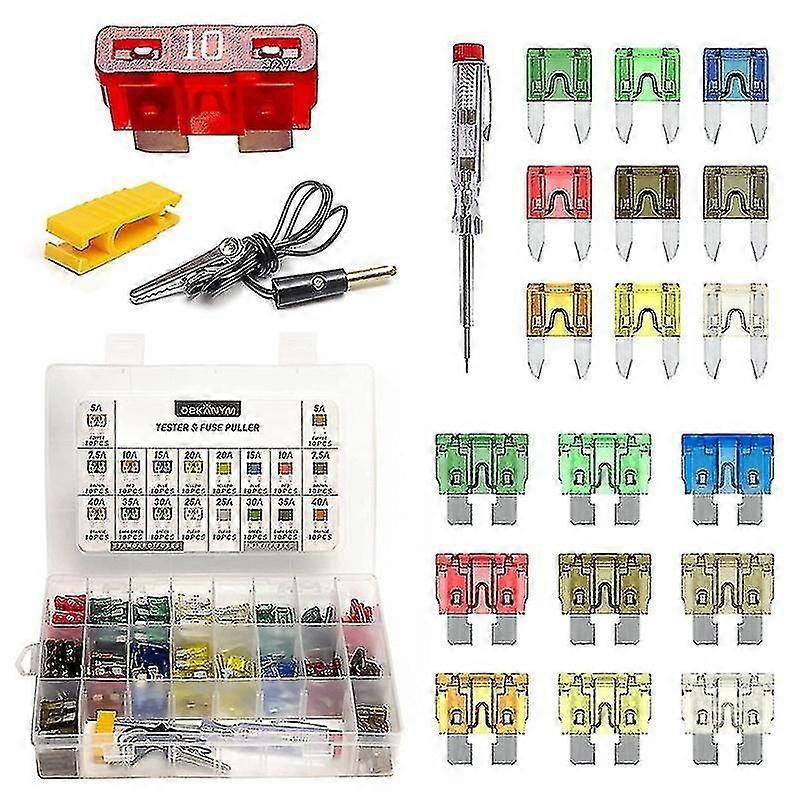 Car Fuses Assortment Kit 180 Pcs Clear White Mark Fuse Kit - Standard